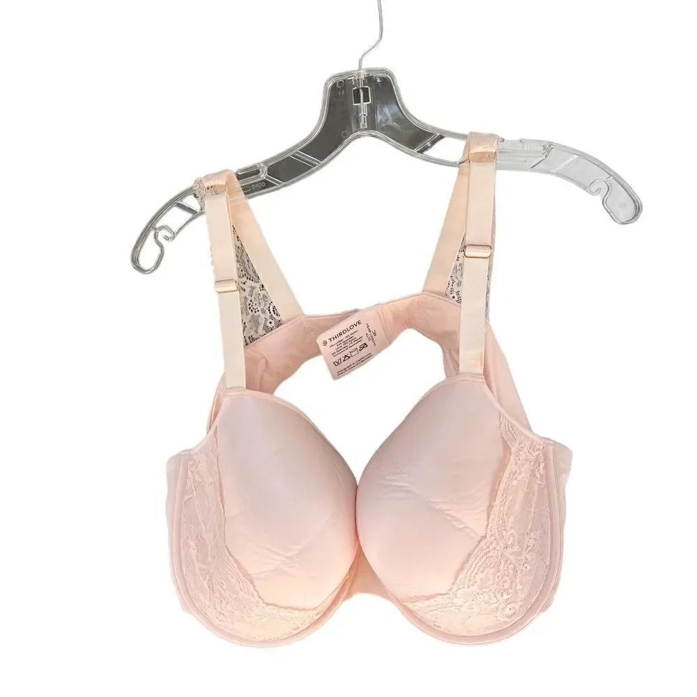 ThirdLove 24/7 Lace Back Detail T-Shirt Bra in Blush